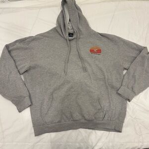 Birddogs Gray Hoodie XL Sunset Graphic Pullover Sweatshirt Mens Faded Retro Gorp